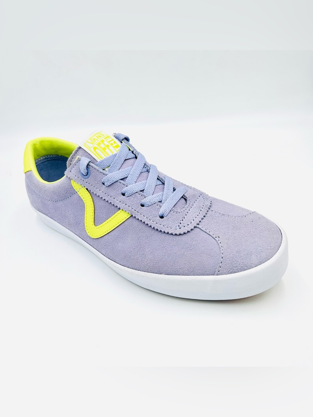 Vans Sport Suede Sneakers Women Size 10.5 Lavender Neon Yellow Low Top